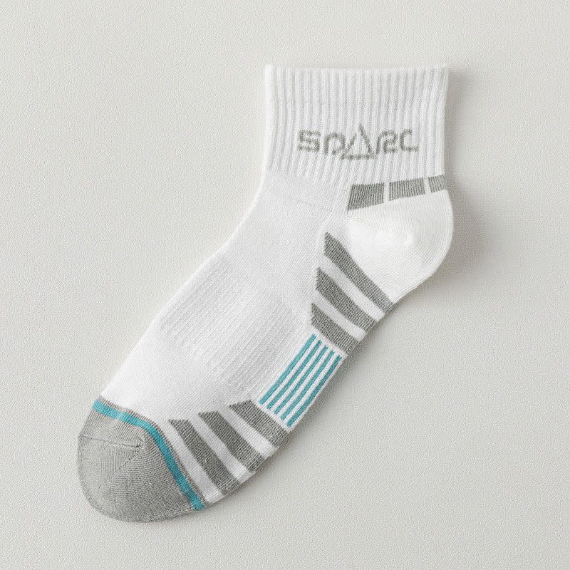 Thin Striped Sweat-wicking Mesh  Ankle Compression Socks(5 Pairs) - White - EU39-44(US6-10) - image 9