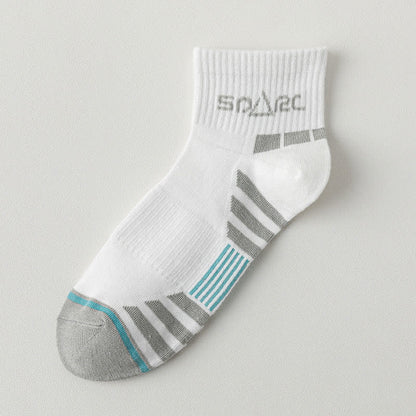Thin Striped Sweat-wicking Mesh  Ankle Compression Socks(5 Pairs) - White - EU39-44(US6-10) - image 9