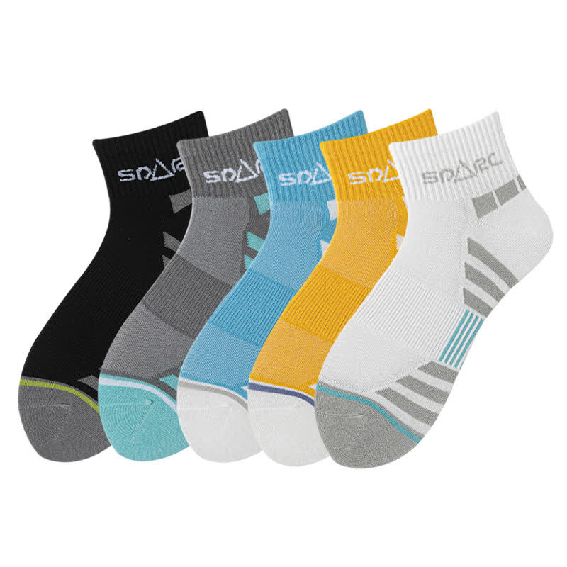 Thin Striped Sweat-wicking Mesh  Ankle Compression Socks(5 Pairs) - Multicolor - EU39-44(US6-10) - image 1