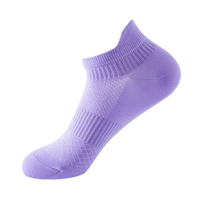 Solid Color Quick-drying Running Ankle Compression Socks(8 Pairs) - Purple - EU40-44(US7-10) - image 9