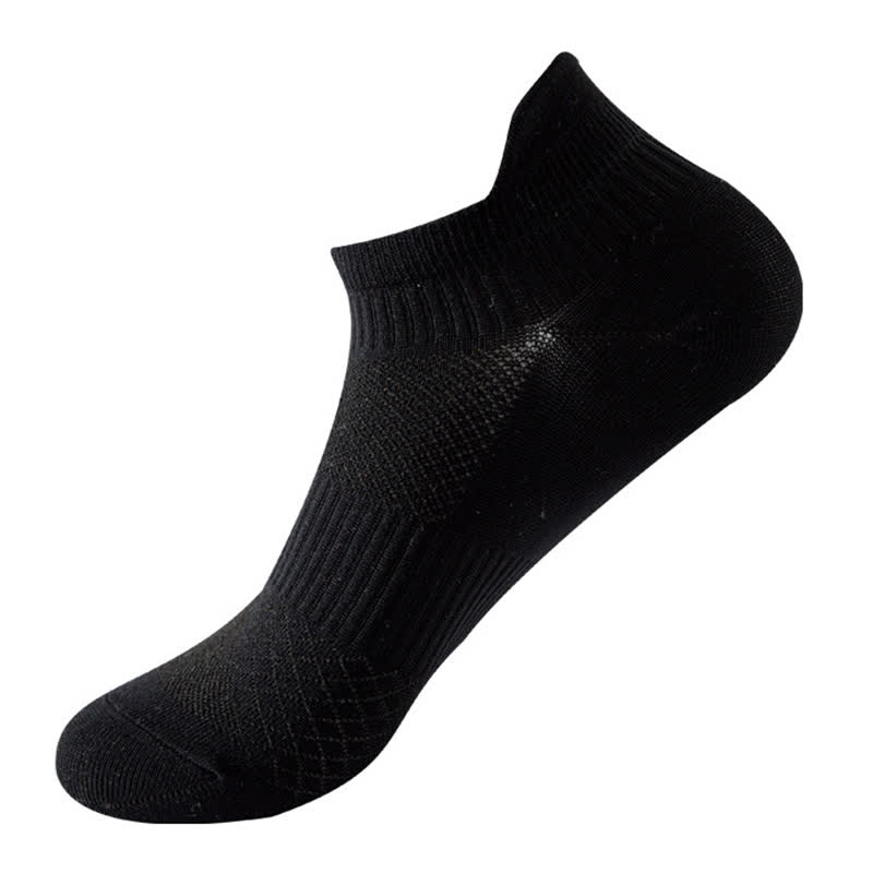 Solid Color Quick-drying Running Ankle Compression Socks(8 Pairs) - Black - EU40-44(US7-10) - image 15