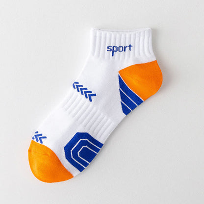 Color Block Arrow Letter  Ankle Compression Socks(5 Pairs)