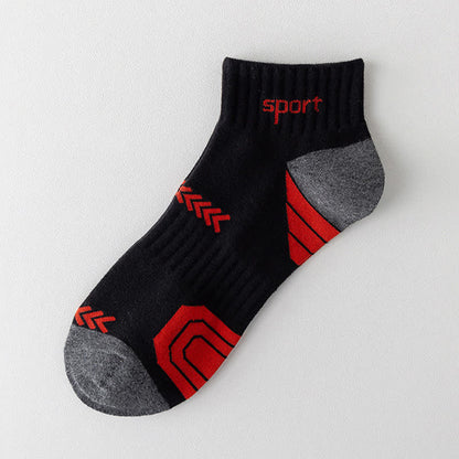 Color Block Arrow Letter  Ankle Compression Socks(5 Pairs)