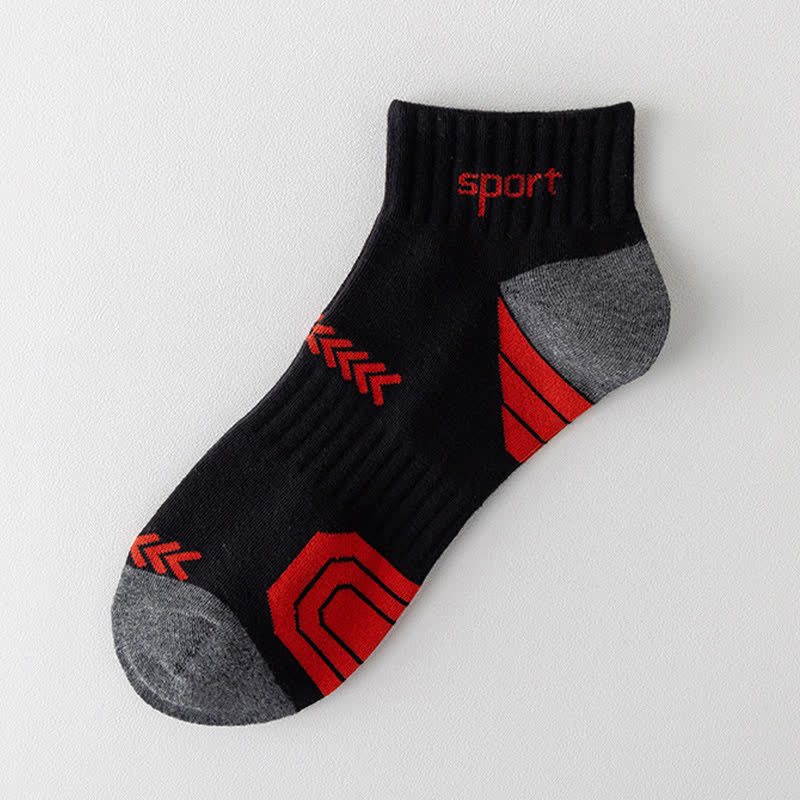 Color Block Arrow Letter  Ankle Compression Socks(5 Pairs) - Dark Grey - EU39-44(US6-10) - image 11