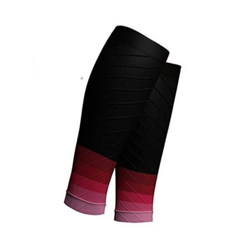 Elastic Gradient Color Compression Calf Sleeves(3 Pairs) - Red - One Size - image 1