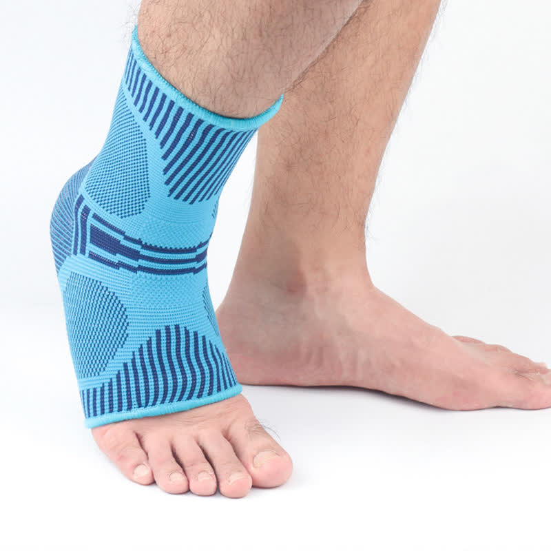 Breathable Knitted Sports Ankle Braces - Blue - XL - image 2
