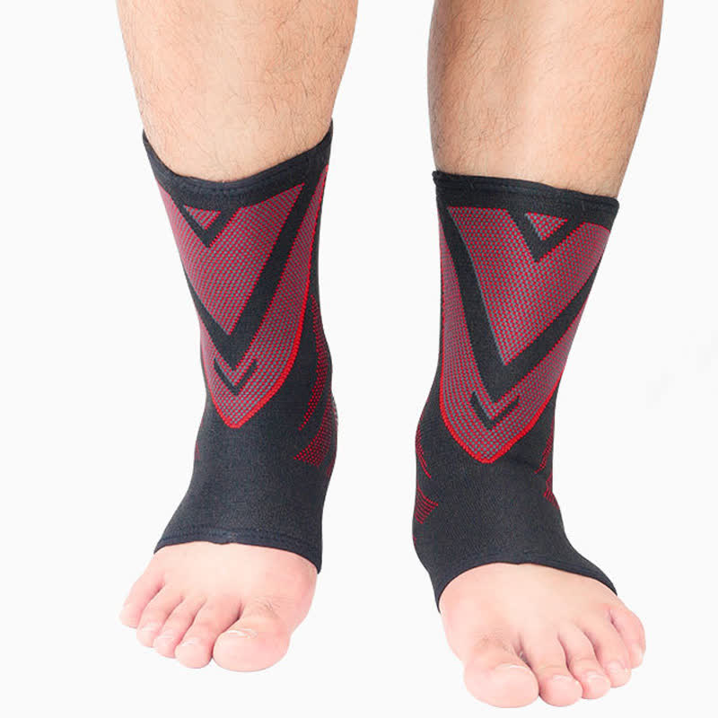 Knitted Breathable Non-slip Sports Ankle Braces - Red - XL - image 3