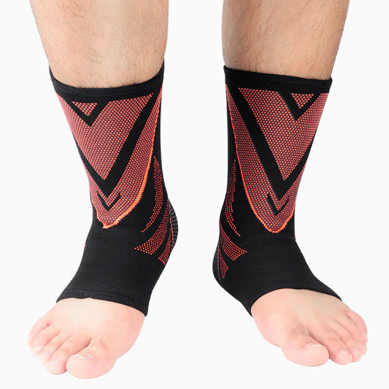 Knitted Breathable Non-slip Sports Ankle Braces - Orange - XL - image 8
