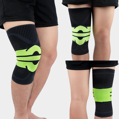 Knitted Breathable Sports Compression Knee Pads - Green - XL - image 6