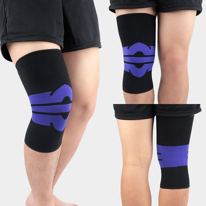 Knitted Breathable Sports Compression Knee Pads - Purple - XL - image 4