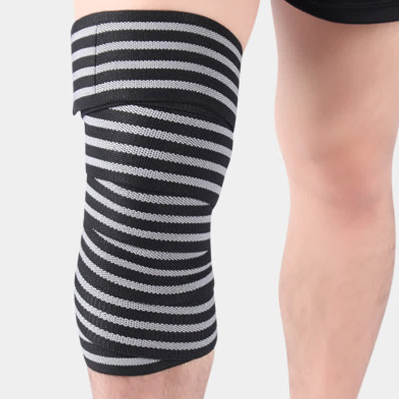 Elastic Wrap Adjustable Sports Knee Pads - Grey - One Size - image 5