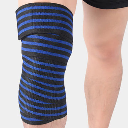 Elastic Wrap Adjustable Sports Knee Pads - Royal Blue - One Size - image 9