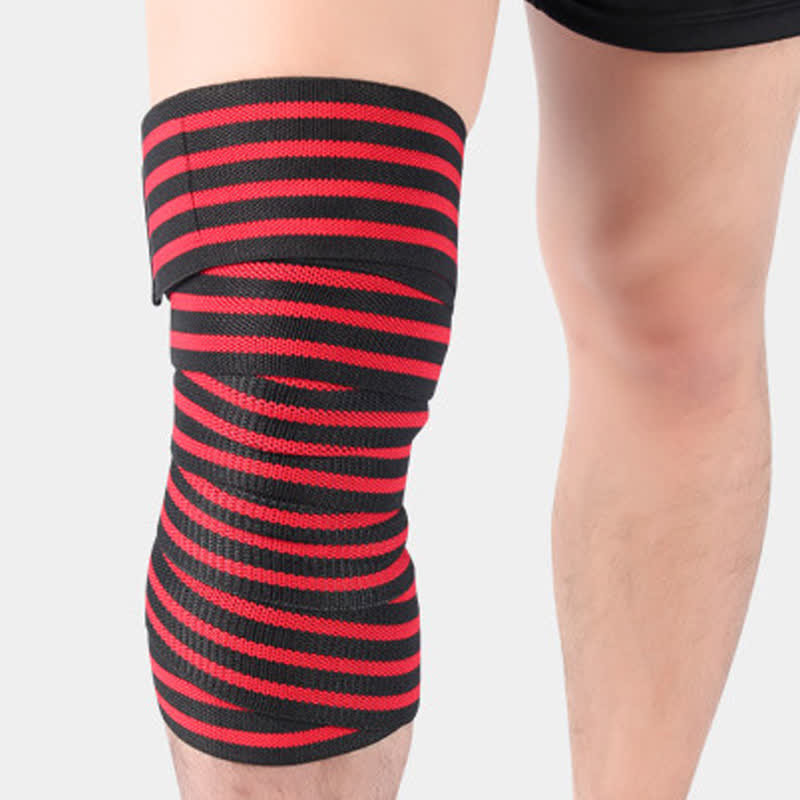 Elastic Wrap Adjustable Sports Knee Pads - Red - One Size - image 3
