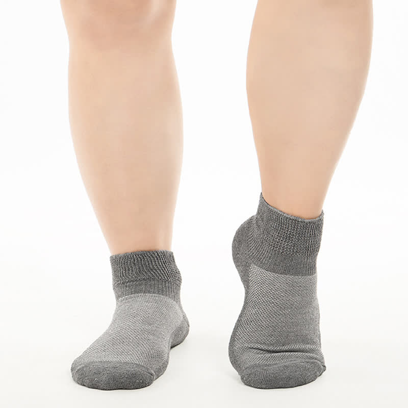 Solid Color Stretch Mesh Breathable Ankle Socks(2 Pairs)
