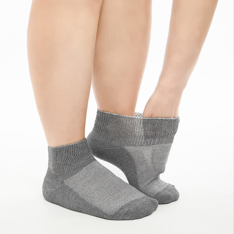 Solid Color Stretch Mesh Breathable Ankle Socks(2 Pairs)