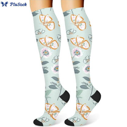 Fresh Butterfly Floral Compression Socks(3 Pairs) - image 4