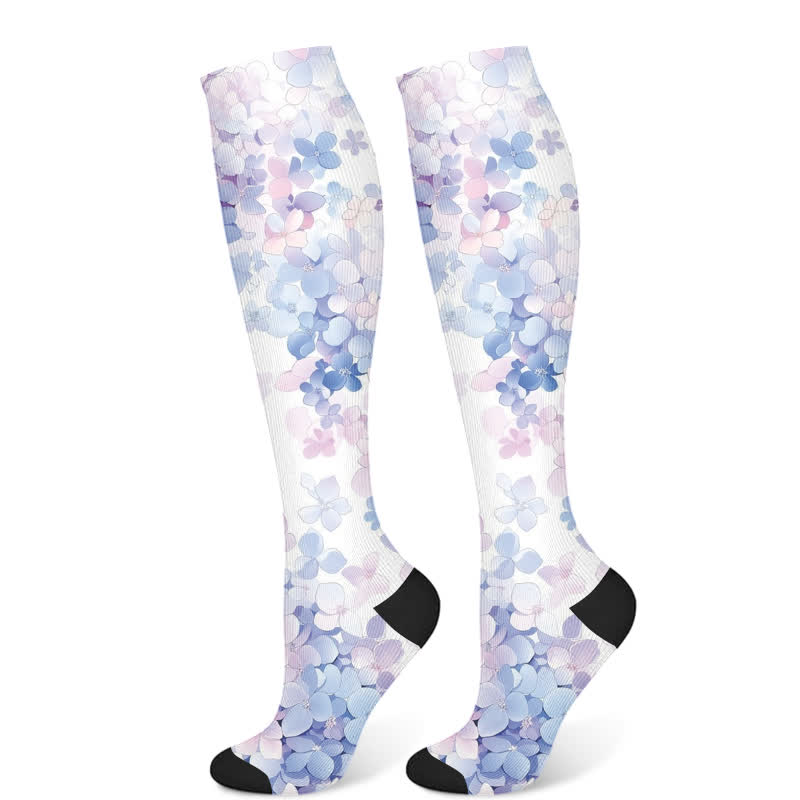 Dreamy Star Feather Compression Socks(3 Pairs) - Floral(1 Pair) - S/M - image 8