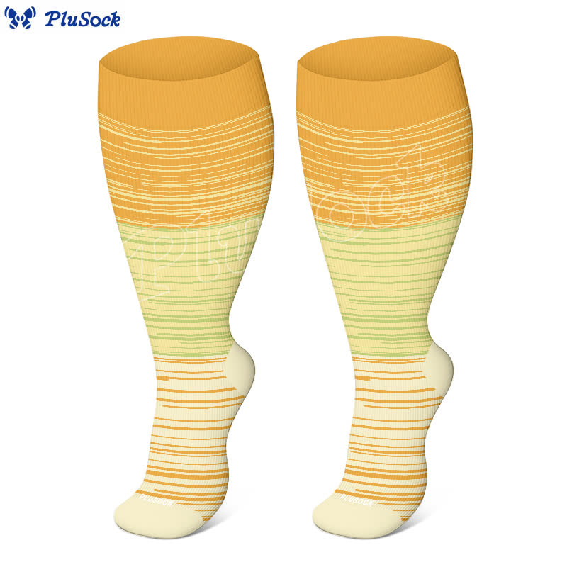 Plus Size Gradient Striped Compression Socks - image 3