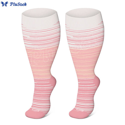 Plus Size Gradient Striped Compression Socks - image 1
