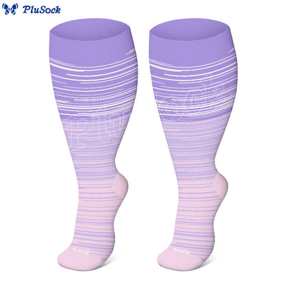Plus Size Gradient Striped Compression Socks - image 2