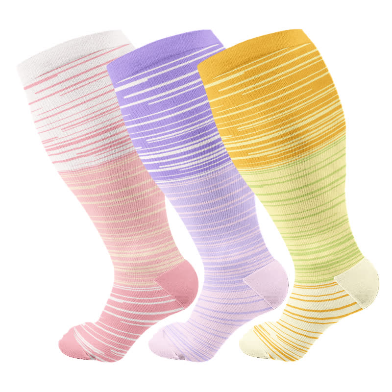 Plus Size Gradient Striped Compression Socks - image 4
