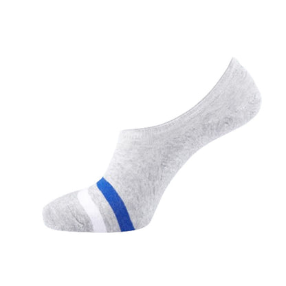 Striped Cuff No-show Socks(5 Pairs) - Light Gray - EU43-50(US9-15) - image 4