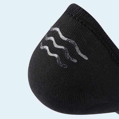 Plus Size Striped Cuff No-show Socks(5 Pairs)