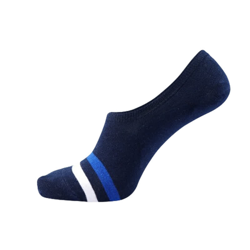 Striped Cuff No-show Socks(5 Pairs) - Navy Blue - EU43-50(US9-15) - image 5