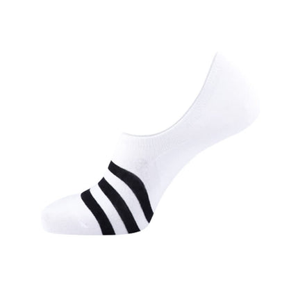 Striped No-show Liner Socks(5 Pairs) - White - EU43-50(US9-15) - image 3