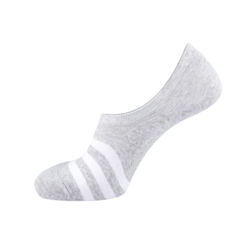Striped No-show Liner Socks(5 Pairs) - Light Gray - EU43-50(US9-15) - image 4