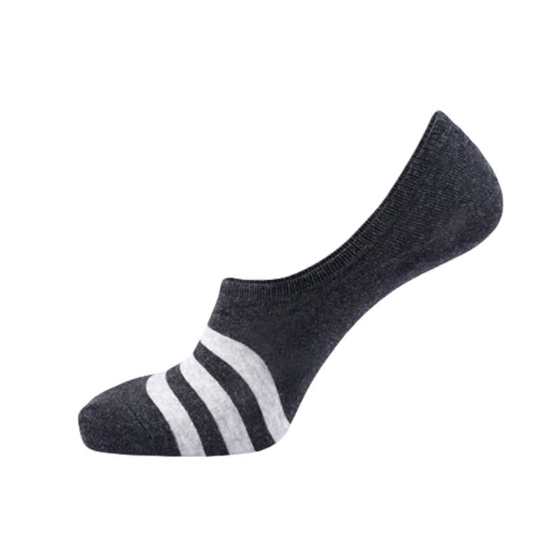 Striped No-show Liner Socks(5 Pairs) - Dark Grey - EU43-50(US9-15) - image 6