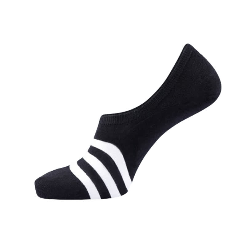 Striped No-show Liner Socks(5 Pairs) - Black - EU43-50(US9-15) - image 7