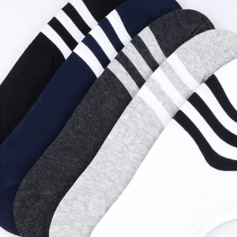 Striped No-show Liner Socks(5 Pairs) - image 1