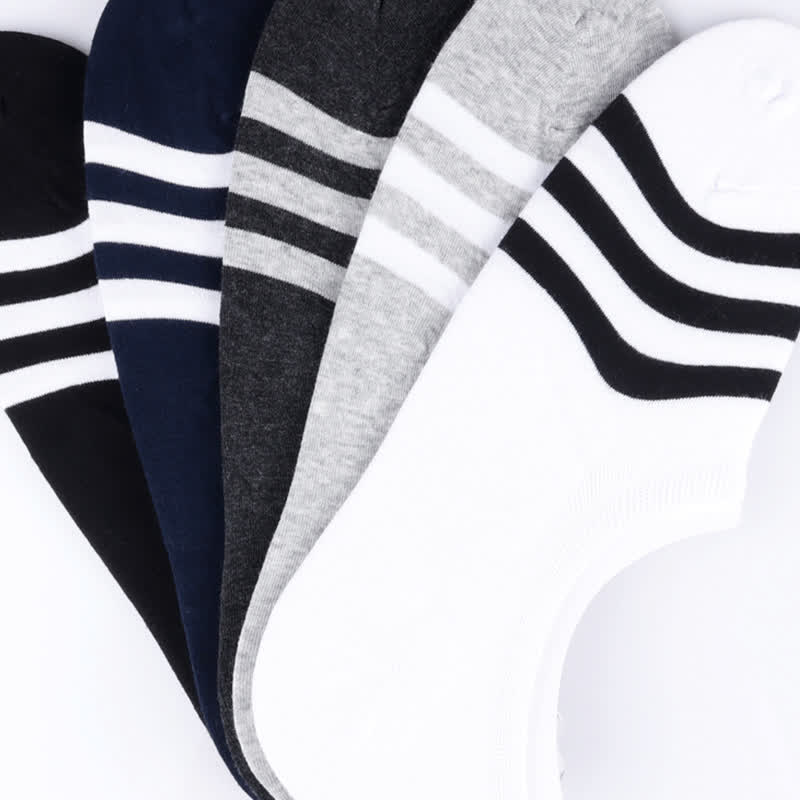 Striped No-show Liner Socks(5 Pairs) - image 2