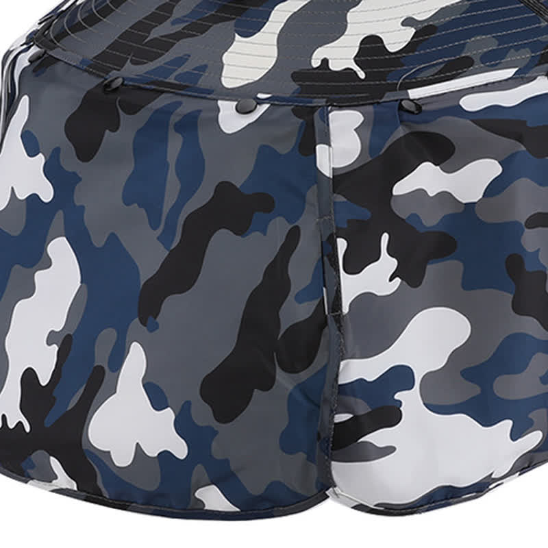 Camouflage Bucket Hat with Neck Flap and Rechargeable Fan - image 8