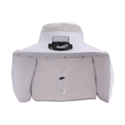 Outdoor Rechargeable Fan Bucket Hat with Neck Flap - image 6