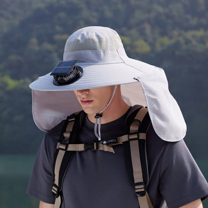 Outdoor Rechargeable Fan Bucket Hat with Neck Flap(2 Packs) - image 10