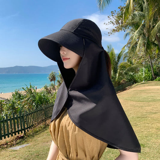 Wide Brim Waterproof Sun Hat with Neck Flap(2 Packs) - Black - One Size - image 0