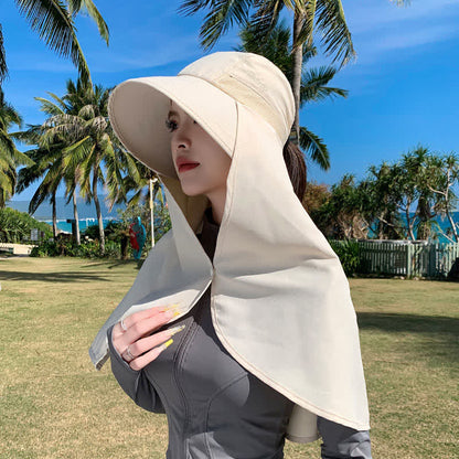 Wide Brim Waterproof Sun Hat with Neck Flap(2 Packs) - Beige - One Size - image 2