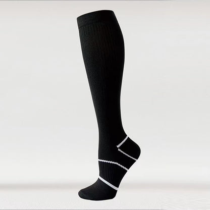 Solid Color Mesh Breathable Compression Knee High Socks(6 Pairs) - Black - EU36-40(US3-7) - image 11