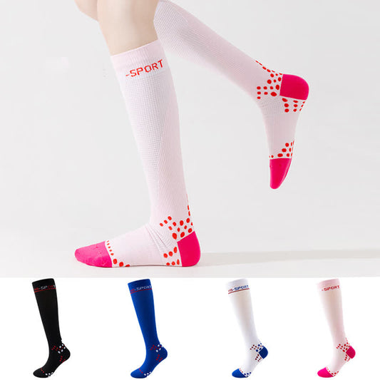 Geometric Pattern Compression Knee High Socks(4 Pairs)