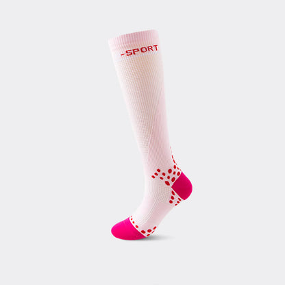 Geometric Pattern Compression Knee High Socks(4 Pairs) - Pink - EU36-40(US3-7) - image 4