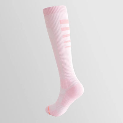 Irregular Stripe Compression Knee High Socks(6 Pairs) - Pink - EU36-40(US3-7) - image 7