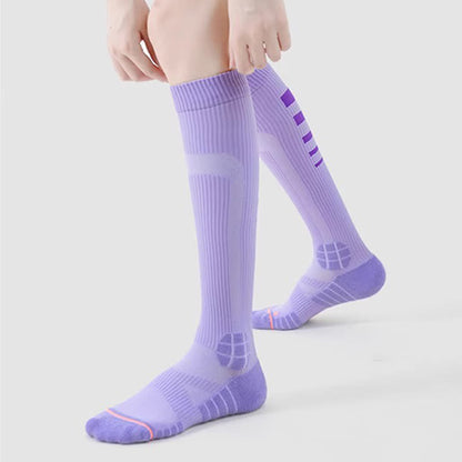 Irregular Stripe Compression Knee High Socks(6 Pairs)