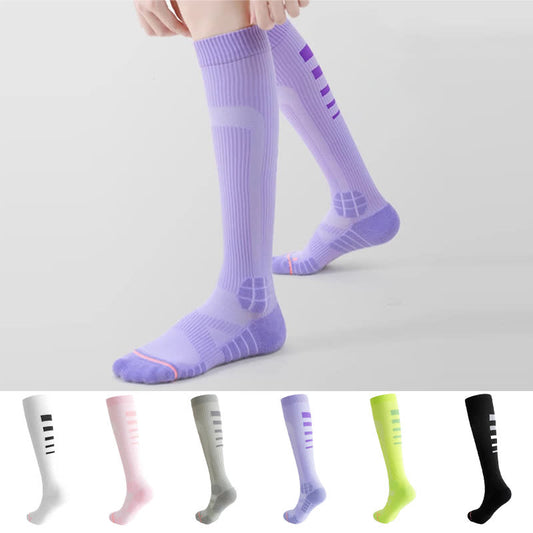 Irregular Stripe Compression Knee High Socks(6 Pairs)