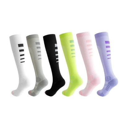 Irregular Stripe Compression Knee High Socks(6 Pairs)