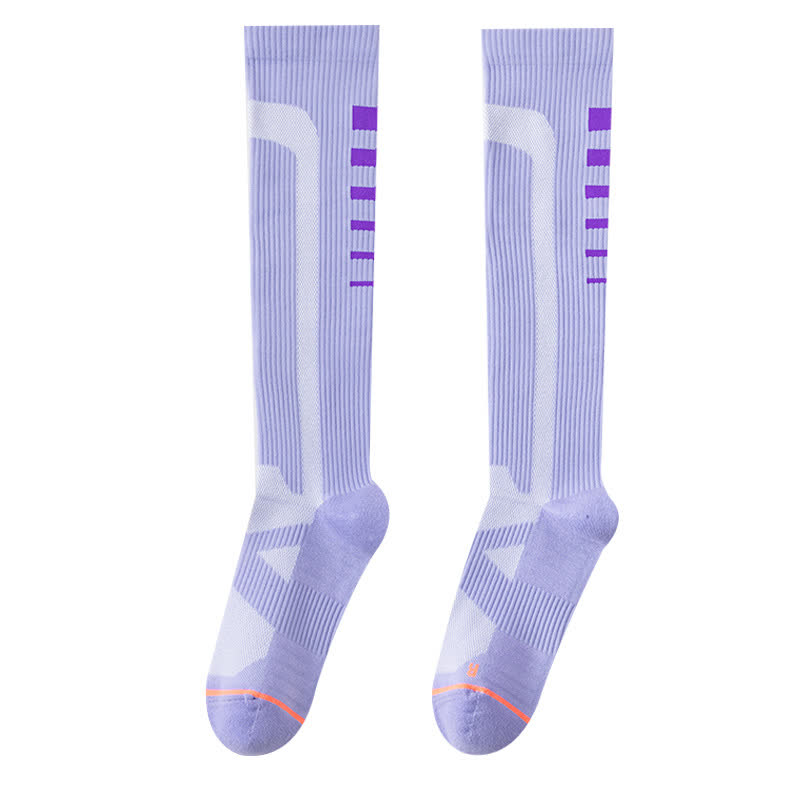 Graphics Print Compression Knee High Socks(6 Pairs) - Purple - EU36-40(US3-7) - image 7