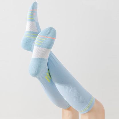 Stripe Print Sports Compression Knee High Socks(6 Pairs)