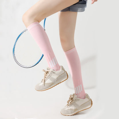Stripe Print Sports Compression Knee High Socks(6 Pairs)