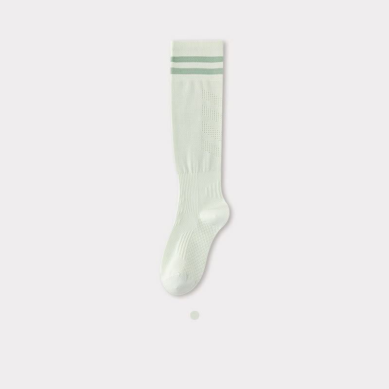Striped Breathable Compression Knee High Socks(5 Pairs) - Light Green - EU36-40(US3-7) - image 8
